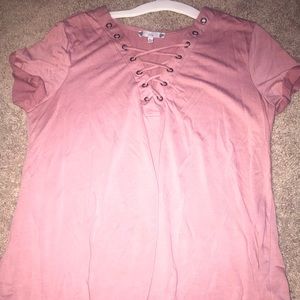 Pink short sleeve shirt
